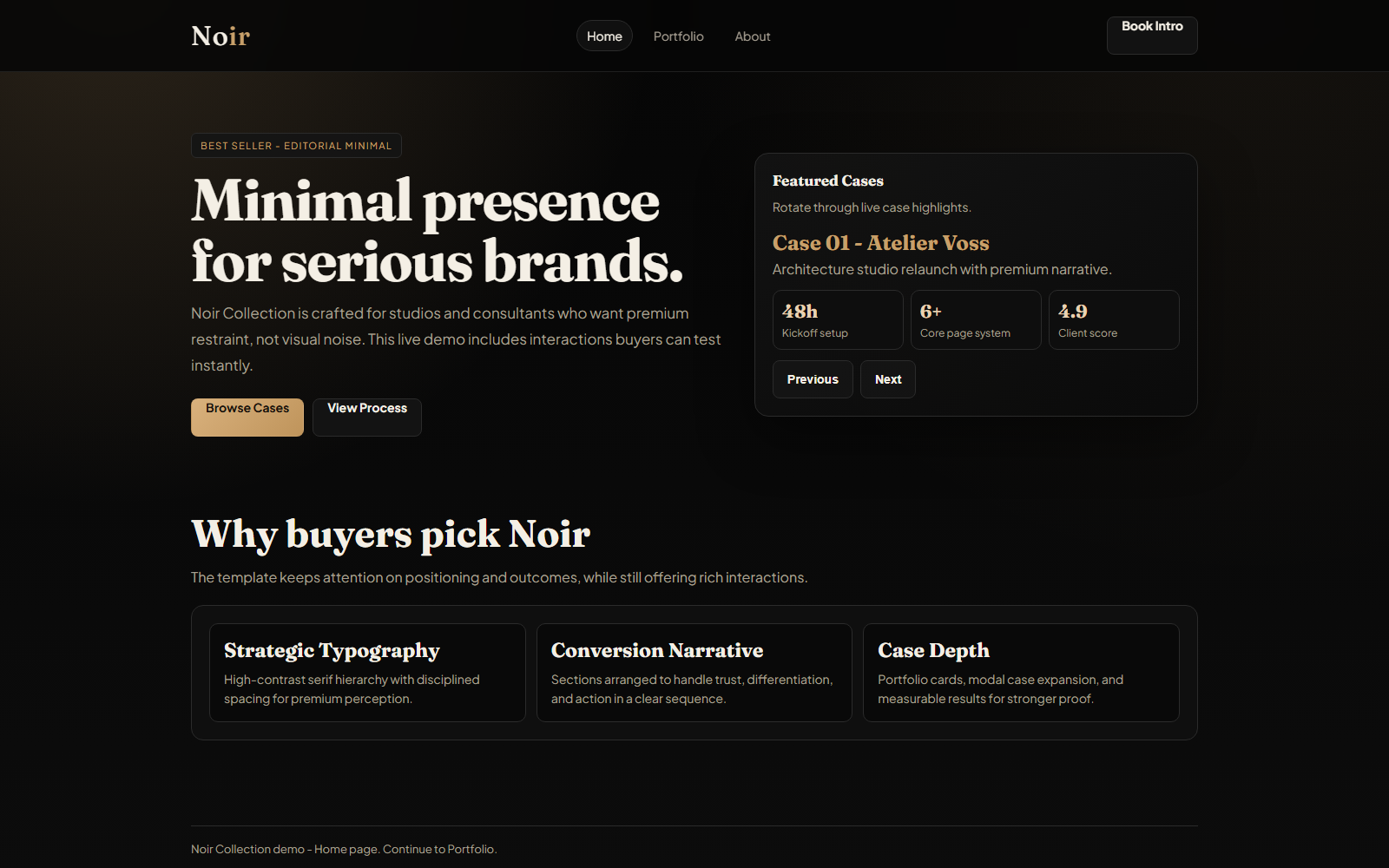 Noir template collection preview